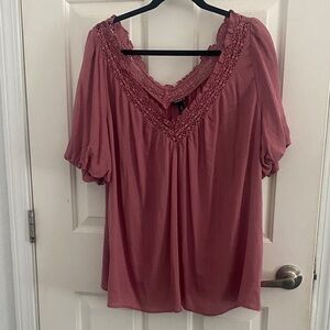 Torrid Women's Pink Lace Trim Top size 2